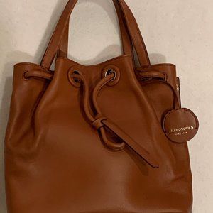Cole Haan Grand Series Quilted Logo Bucket Bag, British Tan